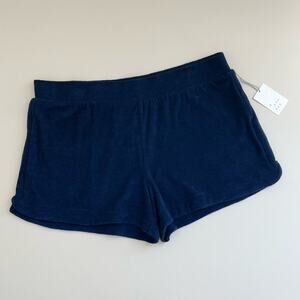 Universal Thread Navy Blue Terry Cloth Dolphin Hem Pull-On Shorts NWT
